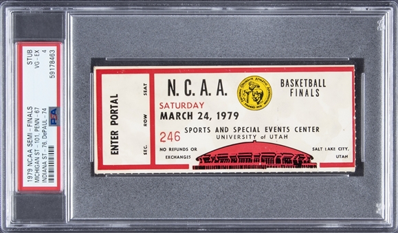 1979 NCAA Basketball Final Four Ticket Stub From 3/24/79 (PSA VG-EX 4)
